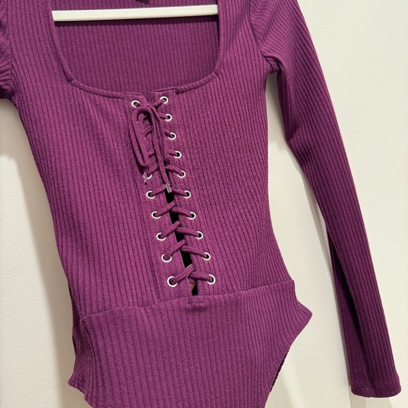 Forever 21 Purple Long Sleeve Bodysuit - Picture 5 of 5
